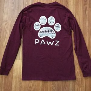 Small maroon Pawz long sleeve shirt